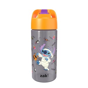 Zak Designs 16 fl oz Polypropylene Glow in the Dark Cypress Stitch Straw Bottle Orange/Purple - 1 of 4
