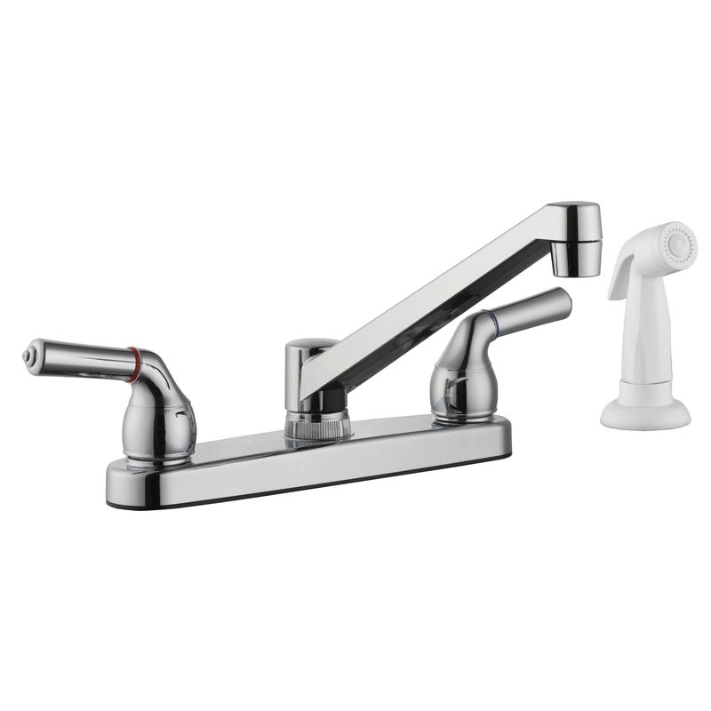 Home Plus Two Handle Chrome Kitchen Faucet Side Sprayer Included Model No. 1815-30CP-N, 1 of 2