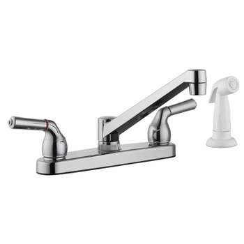 Home Plus Two Handle Chrome Kitchen Faucet Side Sprayer Included Model No. 1815-30CP-N