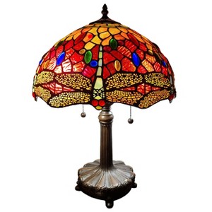 Amora Lighting Tiffany Style Dragonfly Table Lamp 2 light 18.5" High - 1 of 4