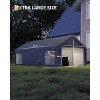 13x20 Ft Heavy-Duty Carport with 220g PE Tarp, Featuring 2 Roll-Up Doors, 4 Ventilation Windows, and 8 Sandbags, Ideal Shelter for Boats and Tractors - 3 of 4