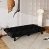 MYINDA 66" Velvet Sofa Bed Transforms into a Comfortable Sleeping Space, Perfect for Family Living Rooms, Apartments, and Bedrooms,Black - 4 of 4