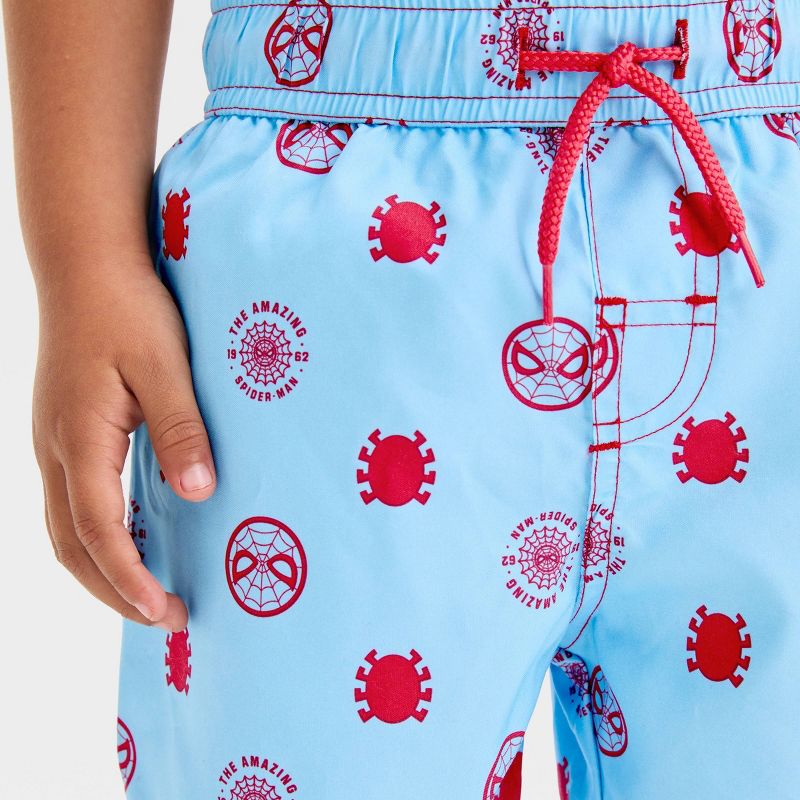 Toddler Boys' Marvel Spider-Man Swim Shorts - Light Blue, 2 of 4