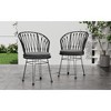 MAYEERTY CHAIR 2PCS with 2 Gray Cushions Comfortable Seating for Living Room Dining Room - 2 of 4