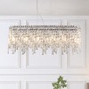 DOMETOUR 35' Chrome Oval Crystal Chandelier, Modern Ceiling Light Fixture for Dining Room, Living Room, Foyer - 3 of 4