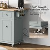 Mobile Kitchen Island with Fold-Down Leaf, Built-In Storage Shelf, Three-Level Sliding Cabinet Organizer, and Spice Storage Rack - 3 of 4