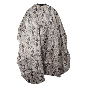 Unique Bargains Fashion Hair Cutting Cape 65.75"x57.09" Beige Black 1 Pc - 1 of 4