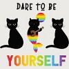 Adult Design By Humans Dare To Be Yourself Pride Cat Mermaid By Avocato T-Shirt - 2 of 2