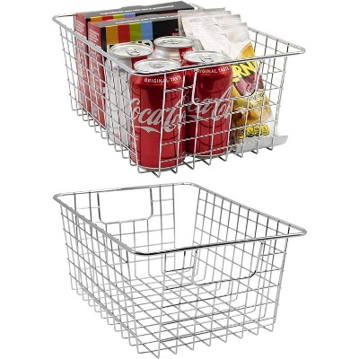 Sorbus Metal Wire Storage Cabinet Baskets, Kitchen Pantry Organizer -  Storage Bins for Home, Bathroom, Laundry Room, Closet Organization (4-Pack