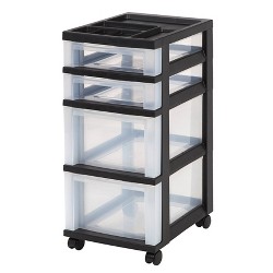 Homz 4 Drawer Medium Rolling Storage Cart Black Target