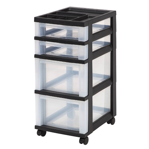 Iris 4 Drawer Rolling Storage Cart Black Target