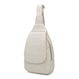 MKF Collection Cleisy M logo Embossed Vegan Leather Women’s Sling Bag by Mia K - 1 of 4