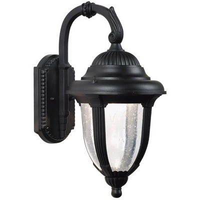 John Timberland Traditional Outdoor Wall Light Fixture Carriage Style Black 14 1/2" Clear Seeded Glass for Exterior House Porch