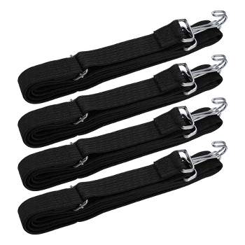 Unique Bargains Rubber Tensioner Motorcycle Bicycle Lashing Strap Luggage Tensioning Rope Black 4 Pcs
