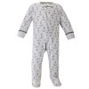 Touched by Nature Baby Organic Cotton Zipper Sleep and Play 3pk, Blue Whale - 4 of 4