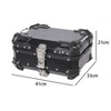 Motorcycle Top Case 28L, Universal Aluminum Motorcycle Tail Box with Anti-Theft Lock System & Handle, Storage Carrier Case with Bracket - 2 of 4