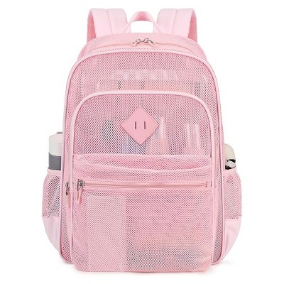 Boersma Mesh Backpack Heavy Duty, See Through Transparent School Bookbag, Durable Net Backpack for Swimming, Beach, Sports, Work, Gym, and Travel