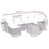 vidaXL 7 Piece Patio Sofa Set with Cushions Black Poly Rattan - Black without storage - 4 of 4