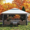 12x12 FT Gazebo Tent Outdoor Pop Up Canopy Tent with Netting, Adjustable Height Instant Gazebos for Patio Garden Backyard - 2 of 4