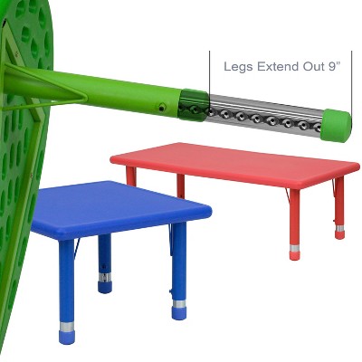 Green 33" Round Plastic Adjustable Height Activity Table