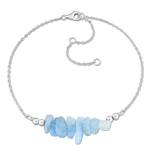 EVERLY JEWELRY |Silver Gemstone Bead Chain Bracelet - 9.25 in - Multiple Gemstone and Metal Color Options - 1 of 4