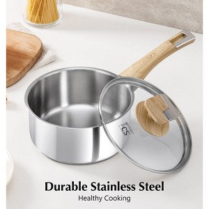 KOCH SYSTEME CS Stainless Steel Saucepan with Lid, 2QT Stainless Steel Pot with Stay-Cool Handle,Induction Compatible Pot, Dishwasher Safe - 1 of 4