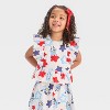 Toddler Girls' 2pc Bluey Americana Tank Top and Skort Set - Red/White/Blue - 3 of 4