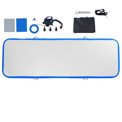 VEVOR Gymnastics Air Mat, 4 inch Thickness Inflatable Gymnastics Tumbling Mat, Tumble Track with Electric Pump, Training Mats, 10 ft, Blue
