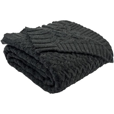 Affinity Knit Throw Blanket - Dark Grey - 50