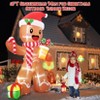 Christmas Inflatables Outdoor Decorations, 8FT Gingerbread Man Christmas Blow Up Yard Decorations with Build-in LEDs Candy Cane Gift Boxes - 2 of 4