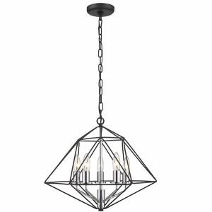 Z-Lite Geo 5 - Light Chandelier in  Matte Black/Chrome - 1 of 4