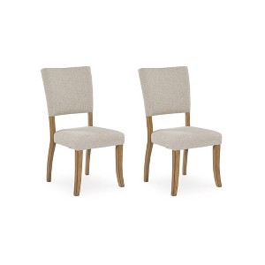 Signature Design by Ashley Rybergston Upholstered Dining Chairs with Adjustable Levelers, Set of 2, Light Brown - 1 of 4