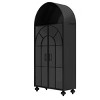 65" H Arched Storage Console Bookshelf with Glass Doors,Metal Open Display Shelves,Dining Room Freestanding Display Cabinet-Baofuwish - 3 of 4