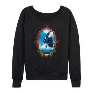 Women's - The Polar Express - The Polar Express Lightweight French Terry Wide Neck Long Sleeve Graphic Shirt - 1 of 4