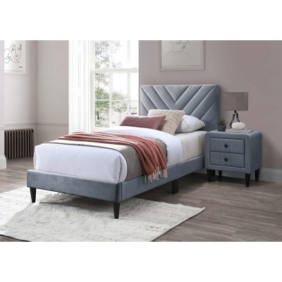 PAGED Upholstered Bed Frame Twin Size Bed with Removable Trundle Bed and USB Ports, Easy Assembly, No Box Spring Needed