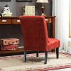 Dolonm 22.75 in. W Chenille Armless Accent Chair with Pillow & Solid Wood Legs for Living Room & Bedroom & Office - 4 of 4