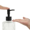 Unique Bargains Round Bottom Diamond Pattern Soap Dispenser 11.16oz Clear Black 1 Pc - 3 of 4