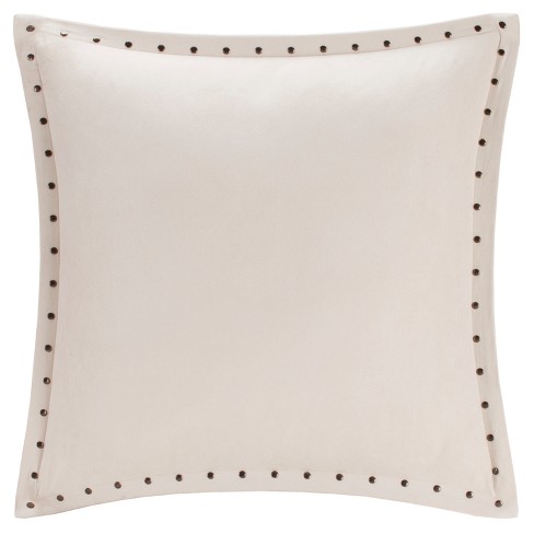 Hayes Stud Trim Micro Suede Square Pillow Target