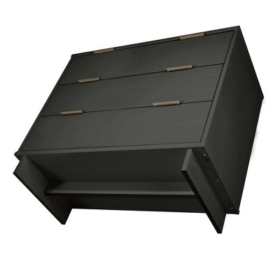 Granville Dark Grey Modern 3-Drawer Dresser with Soft Close