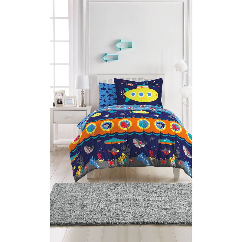 Full Submarine Kids&#39; Bed in a Bag Navy - Dream Factory, 1 of 8