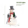 LuxenHome White Frosted Snowman Holding Shovel and Christmas Tree Holiday Decoration with Lights Multicolored - 4 of 4