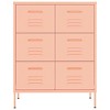 vidaXL Drawer Cabinet Freestanding Storage File Cabinet for Home Office Steel - Pink - 3 of 4