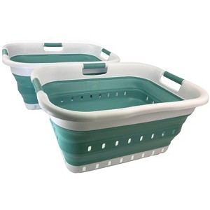 SAMMART 41L (10.8 Gallons) Collapsible Plastic Laundry Basket with 3 Handles - 1 of 4