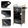 Locking Salon Storage Cabinet,Beauty Barber Salon Styling Station Organizer Equipment for Beauty Spa Barber Shop, Black - 4 of 4