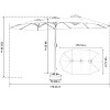 Gulches 14.8 Ft Double Sided Outdoor Umbrella Rectangular Large with Crank ( Dark green) - 4 of 4