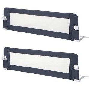 Infans 2PCS 60" Toddler Foldable Bed Rail w/Adjustable Safety Strap Bedrail Guard Grey - 1 of 4