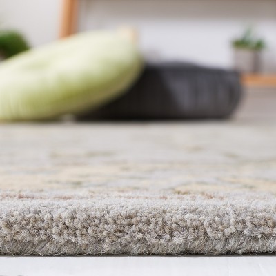 Elegant Gray Hand-Tufted Wool Rectangular Rug 4' x 6'