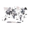 HomeRoots 47" X 79" Black Gray and White Wood World Map Hanging Dimensional Sculpture - 4 of 4