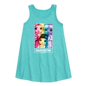 - Rainbow High - Rainbow Sparkle Box Graphic Sleeveless Aline Dress - 1 of 3