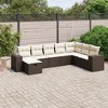 vidaXL Garden Sofa Set Brown Poly Rattan, Steel Large Modular - 2 of 4